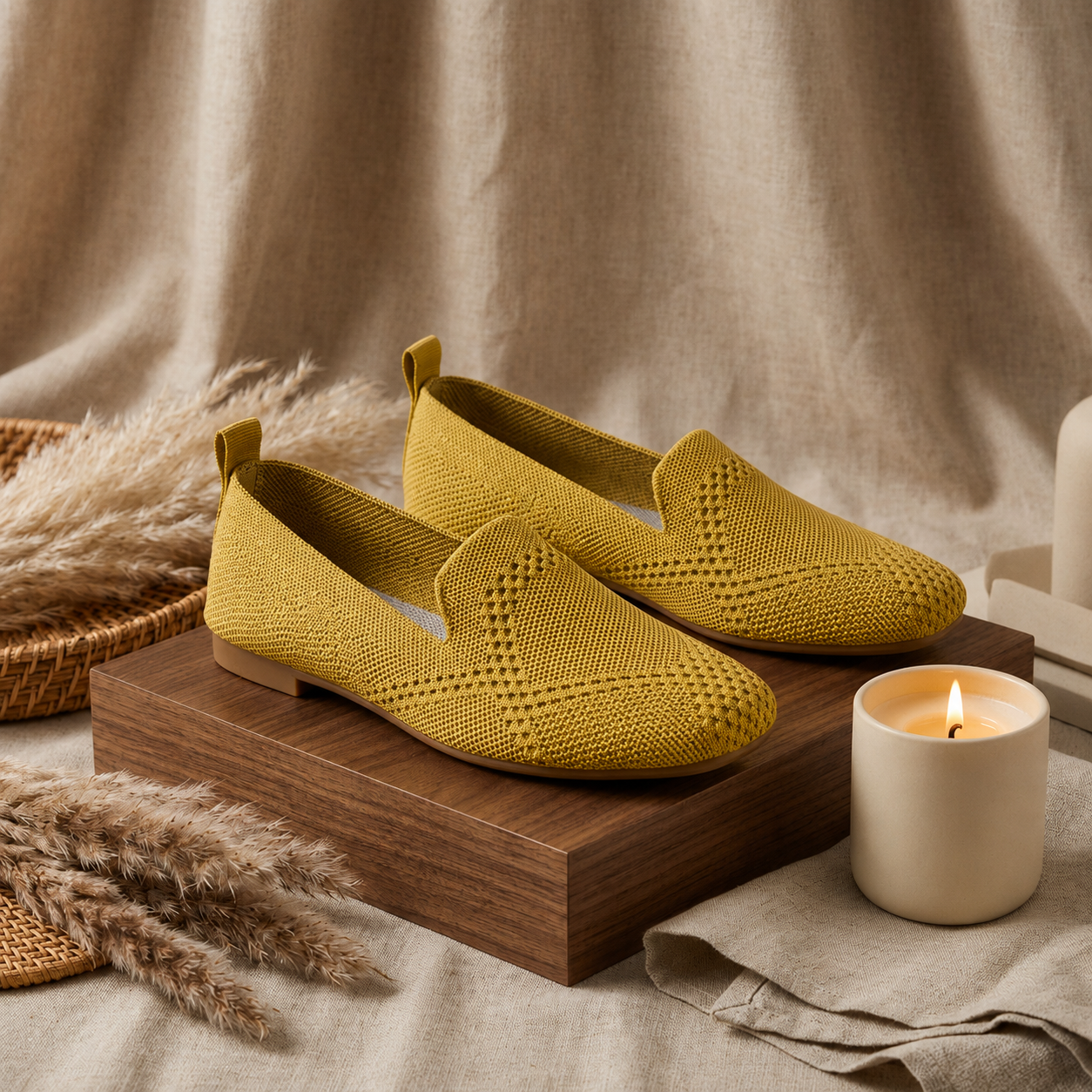 Mocassins pour femme respirants à petit talon – Confort et élégance au quotidien