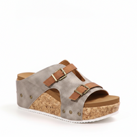 Ins Buckle Wedges Sandals Summer Fish Mouth Thick High Heel Slides Slippers Outdoor Fashion Beach Roman Shoes For Women
