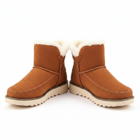 Thick Bottom Pure Color Warm Keeping Suede Snow Boots Women's Retro Cotton Boots