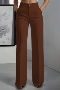 Women's White Minimalist Pants Made Of Polyester