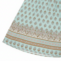Summer Bohemian Print Lantern-Sleeved Dress Fashion Loose V-Neck Ruffle Long Dress Beach Clothing For Women