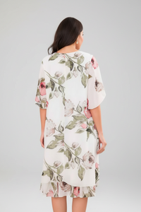 Women's Loose Round Neck Fashion Premium Chiffon Print Dress