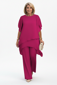 Chiffon Solid Color Loose And Irregular Suit
