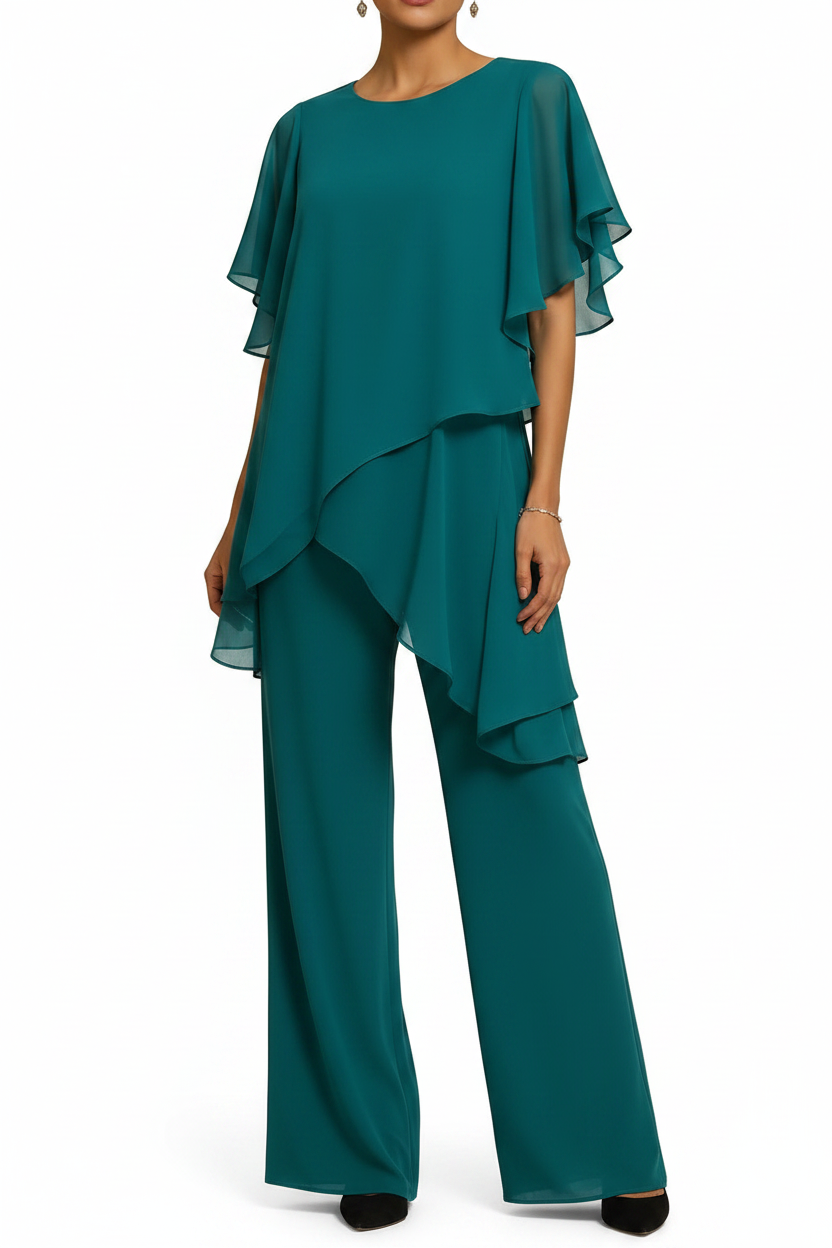Chiffon Solid Color Loose And Irregular Suit