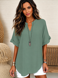 Summer Loose Solid Color Women's Casual Shirt
