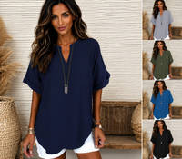Summer Loose Solid Color Women's Casual Shirt