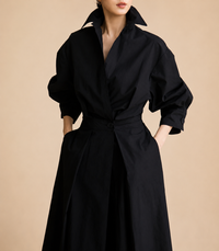 Long-sleeve Blouse Elastic Waist Swing Dress