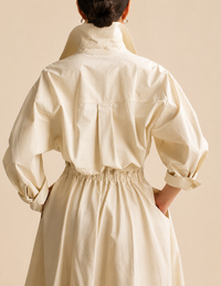 Long-sleeve Blouse Elastic Waist Swing Dress