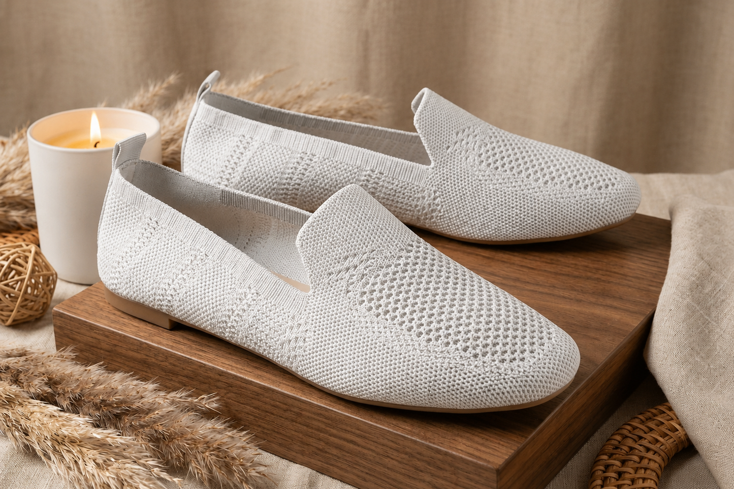 Mocassins pour femme respirants à petit talon – Confort et élégance au quotidien