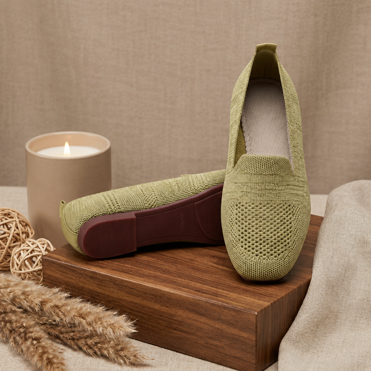 Mocassins pour femme respirants à petit talon – Confort et élégance au quotidien