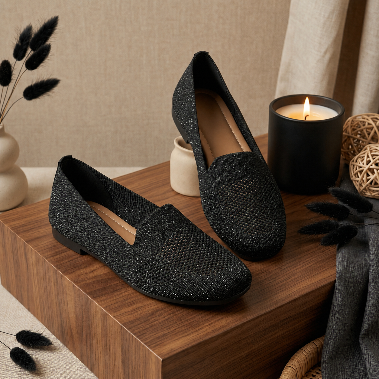 Mocassins pour femme respirants à petit talon – Confort et élégance au quotidien