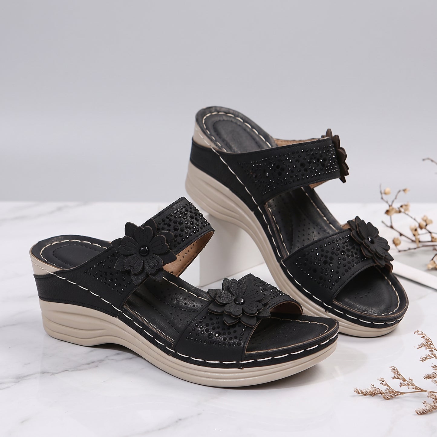 Chaussures Confortables à Bout Rond en PU