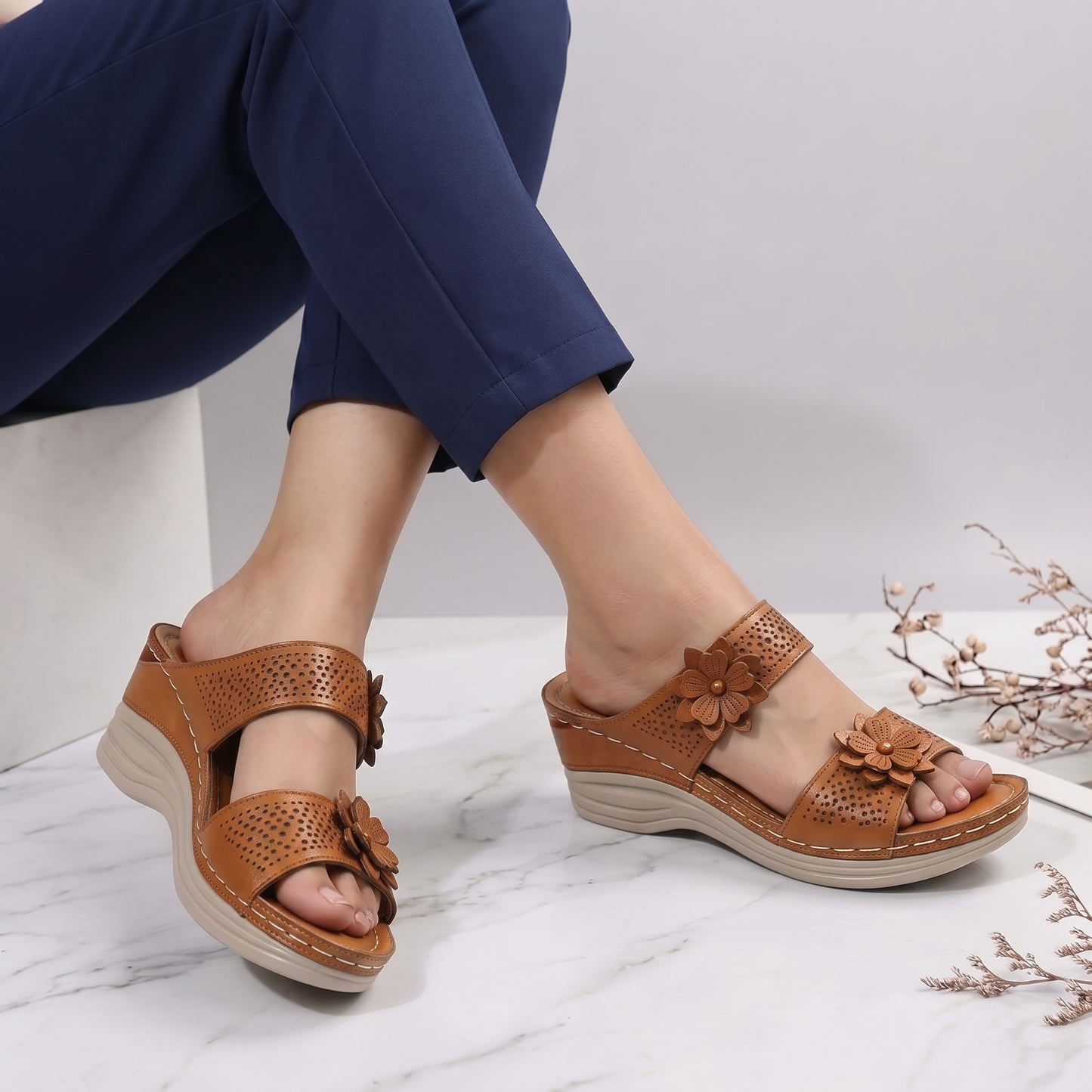 Chaussures Confortables à Bout Rond en PU