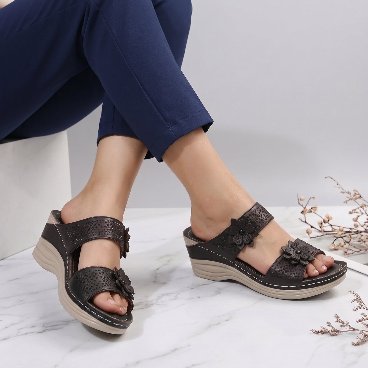 Chaussures Confortables à Bout Rond en PU