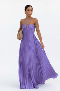 Ins Pleated Sleeveless Sling Dress Hollow High Waist Halter Robe Dresses For Evening Party Club Clothing Women