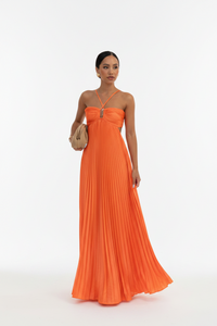 Ins Pleated Sleeveless Sling Dress Hollow High Waist Halter Robe Dresses For Evening Party Club Clothing Women