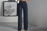Women's White Minimalist Pants Made Of Polyester