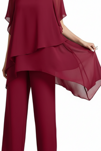 Chiffon Solid Color Loose And Irregular Suit