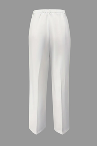 Women's White Minimalist Pants Made Of Polyester