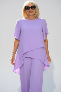Chiffon Solid Color Loose And Irregular Suit