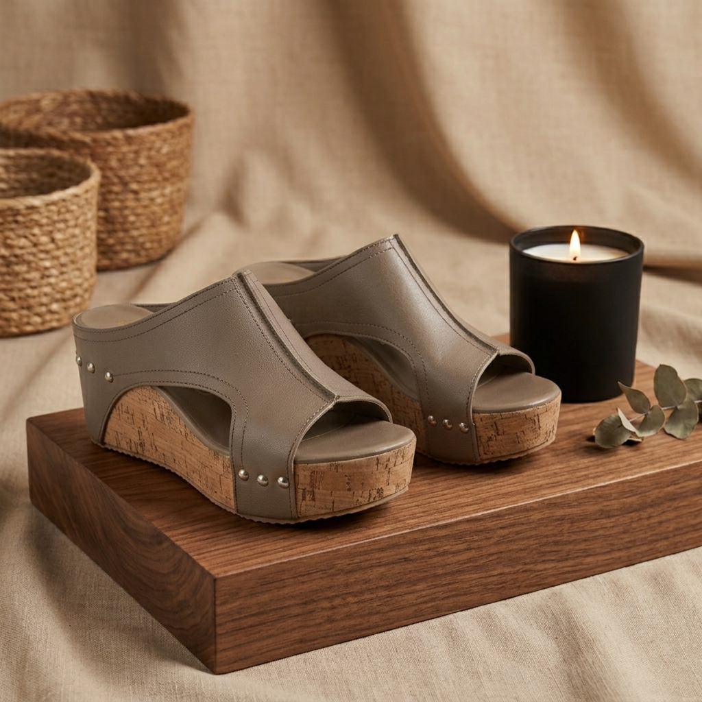Mules Compensées Confort pour Femme