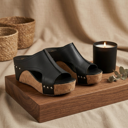Mules Compensées Confort pour Femme